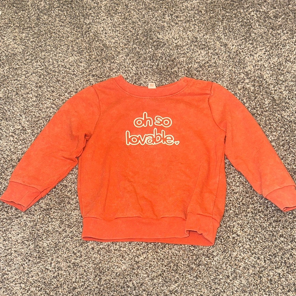 Cat & Jack Orange "oh so lovable" Sweatshirt